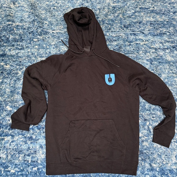 Black Hoodie with Blue Logo - Picture 1 of 1